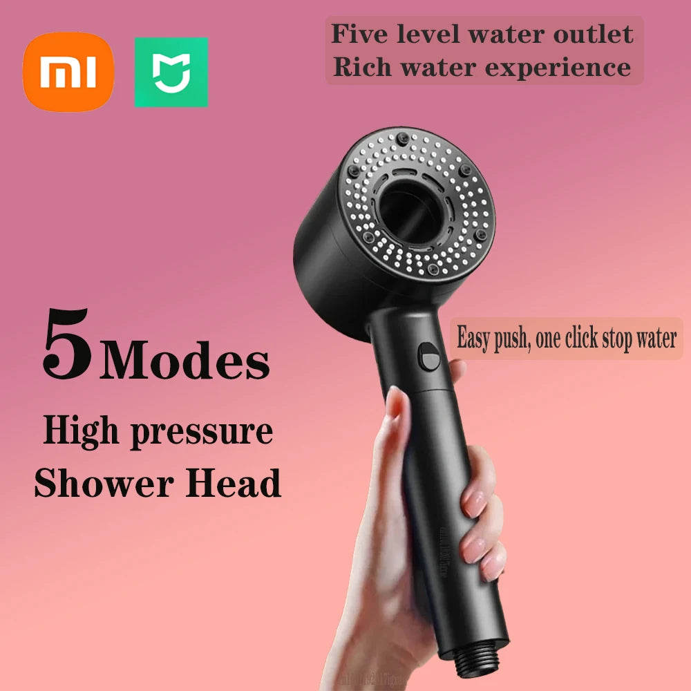 Xiaomi New 5-Modes Shower Head High Pressure Mijia Shower Set Portable Filter Rainfall Faucet Tap Bathroom Bath Home Bathroom - Daisan Mart