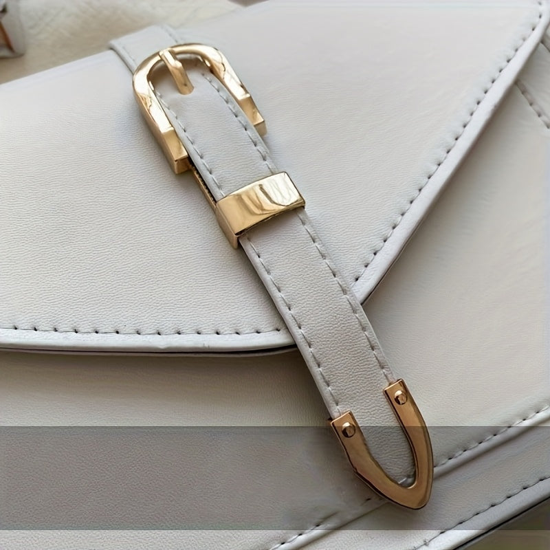 Elegant Small Square Belt Buckle Crossbody Bag