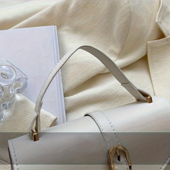 Elegant Small Square Belt Buckle Crossbody Bag
