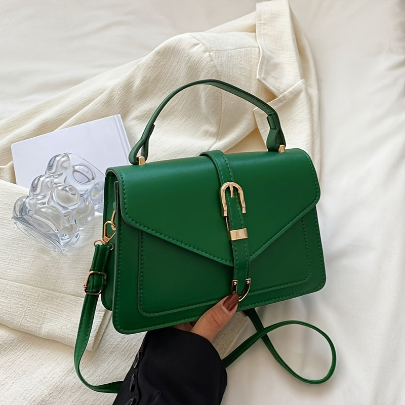Elegant Small Square Belt Buckle Crossbody Bag