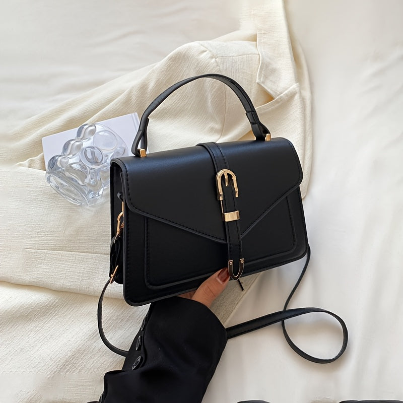 Elegant Small Square Belt Buckle Crossbody Bag