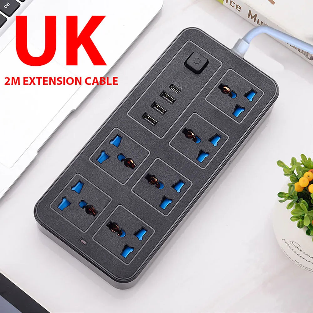 Ổ Điện Đa Năng TypeC USB 2M - Phích Cắm EU US UK