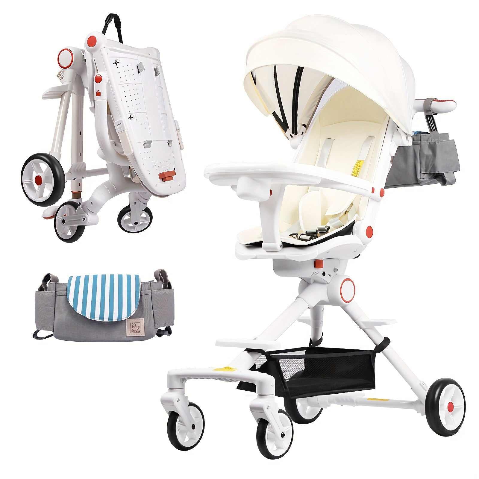 Xe đẩy em bé gấp gọn du lịch đa năng kèm túi & mái che - Daisan Mart