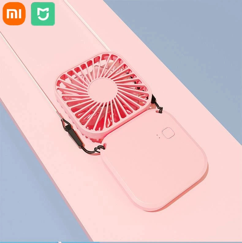 小米迷你手持風扇靜音折疊風扇多功能渦輪USB充電便攜式掛頸風扇迷你桌上型風扇