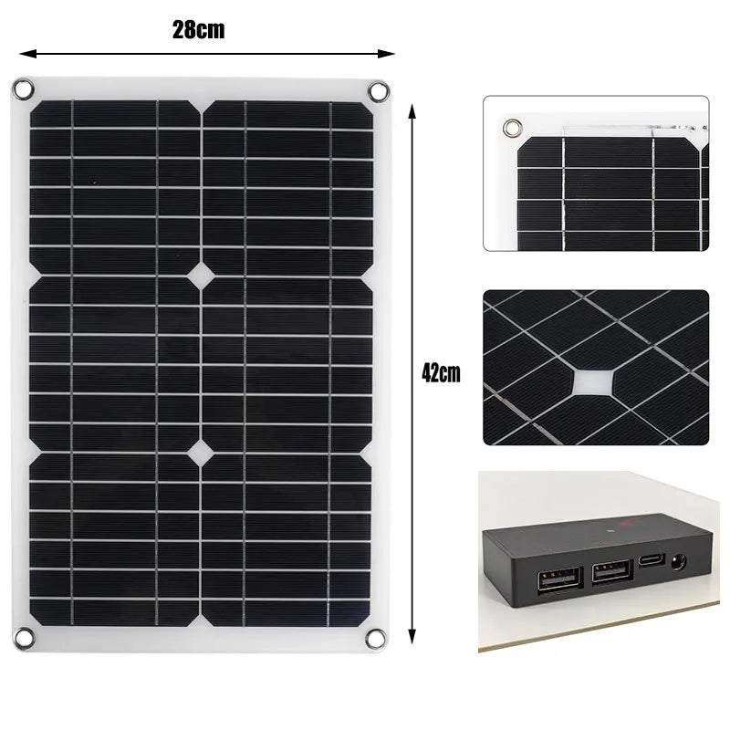 500W 800L/H Solar Panel Power Bank Water Pump Set Ultra-quiet Submersible Water Pump Motory Fish Pond Garden Fountain Decoration - Daisan Mart