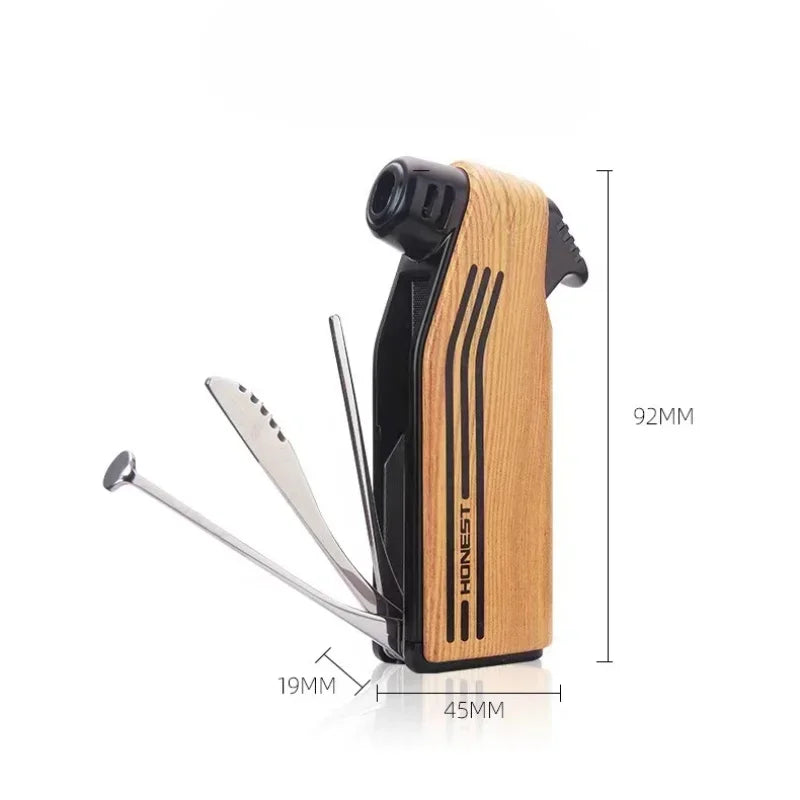 New Multifunctional Special Pipe Machine Oblique Fire Retro Open Fire Lighter Inflatable with Smoke Knife Pressure Stick Scraper - Daisan Mart