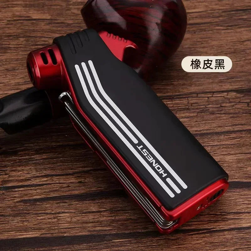 New Multifunctional Special Pipe Machine Oblique Fire Retro Open Fire Lighter Inflatable with Smoke Knife Pressure Stick Scraper - Daisan Mart