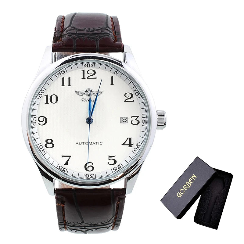 Simple mechanical watch automatic leather strap 2021 Best seller
