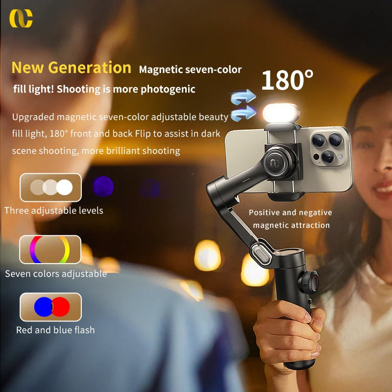 AOCHUAN Smart XE 3-Axis Handheld Gimbal Stabilizer for Smartphone iPhone Android Face Tracking Tiktok Vlog Live Streaming - Daisan Mart
