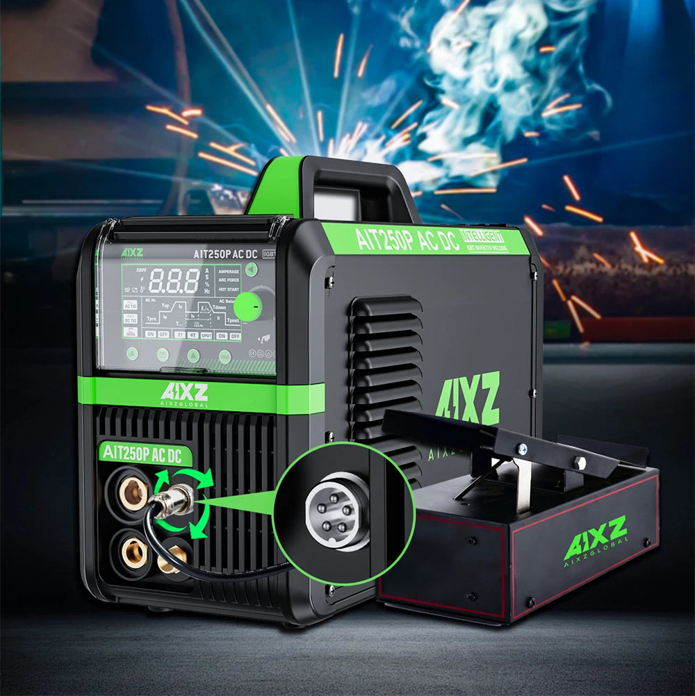 AIXZ 5 in 1 HF TIG AC/DC Aluminum Welding Machine MMA ARC Argon Precise Digital Pulse 2T/4T TIG Welder Stainless IGBT Inverter - Daisan Mart