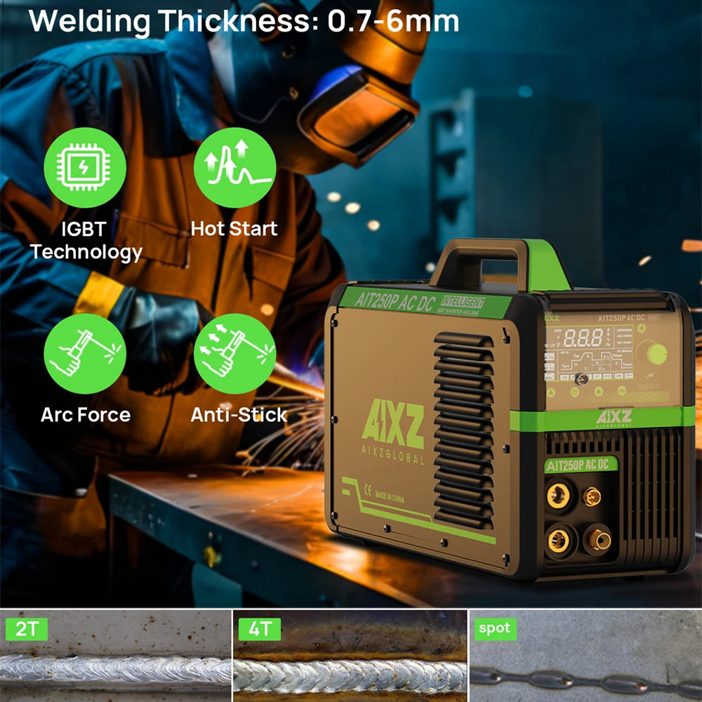 AIXZ 5 in 1 HF TIG AC/DC Aluminum Welding Machine MMA ARC Argon Precise Digital Pulse 2T/4T TIG Welder Stainless IGBT Inverter - Daisan Mart