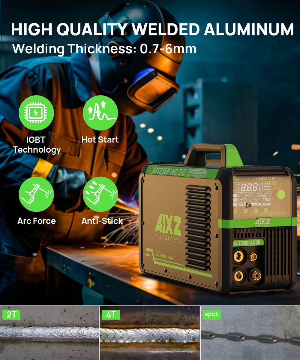 AIXZ 5 in 1 HF TIG AC/DC Aluminum Welding Machine MMA ARC Argon Precise Digital Pulse 2T/4T TIG Welder Stainless IGBT Inverter - Daisan Mart