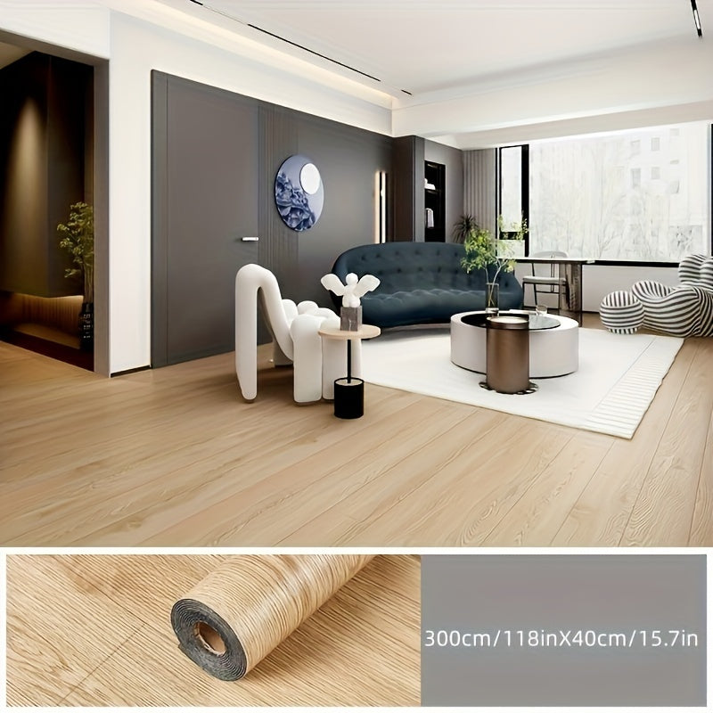 Giấy Dán Tường Vân Gỗ 3D Chống Nước Tự Dính 15.7x118in - Daisan Mart
