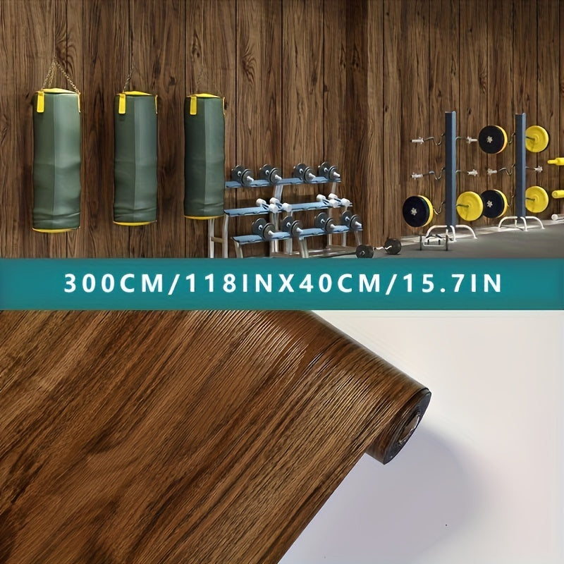 Giấy Dán Tường Vân Gỗ 3D Chống Nước Tự Dính 15.7x118in - Daisan Mart