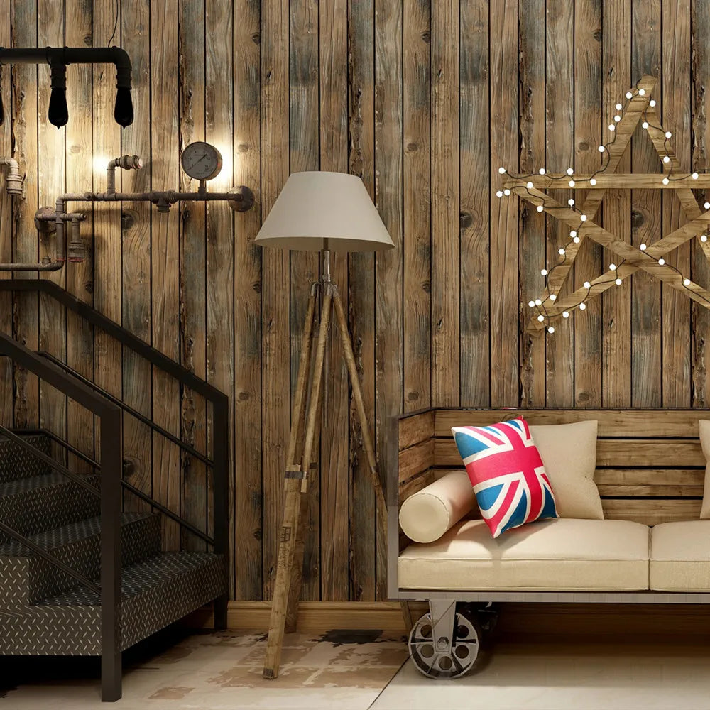Retro Faux Wood Grain Peel And Stick Wallpaper Self-adhesive Wood Plank Wallpaper Roll Removable Vinyl Wall Covering For Restaur - Daisan Mart