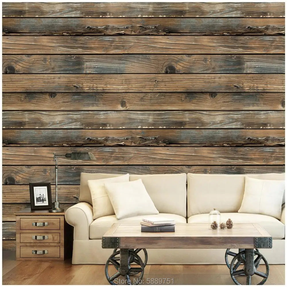 Retro Faux Wood Grain Peel And Stick Wallpaper Self-adhesive Wood Plank Wallpaper Roll Removable Vinyl Wall Covering For Restaur - Daisan Mart