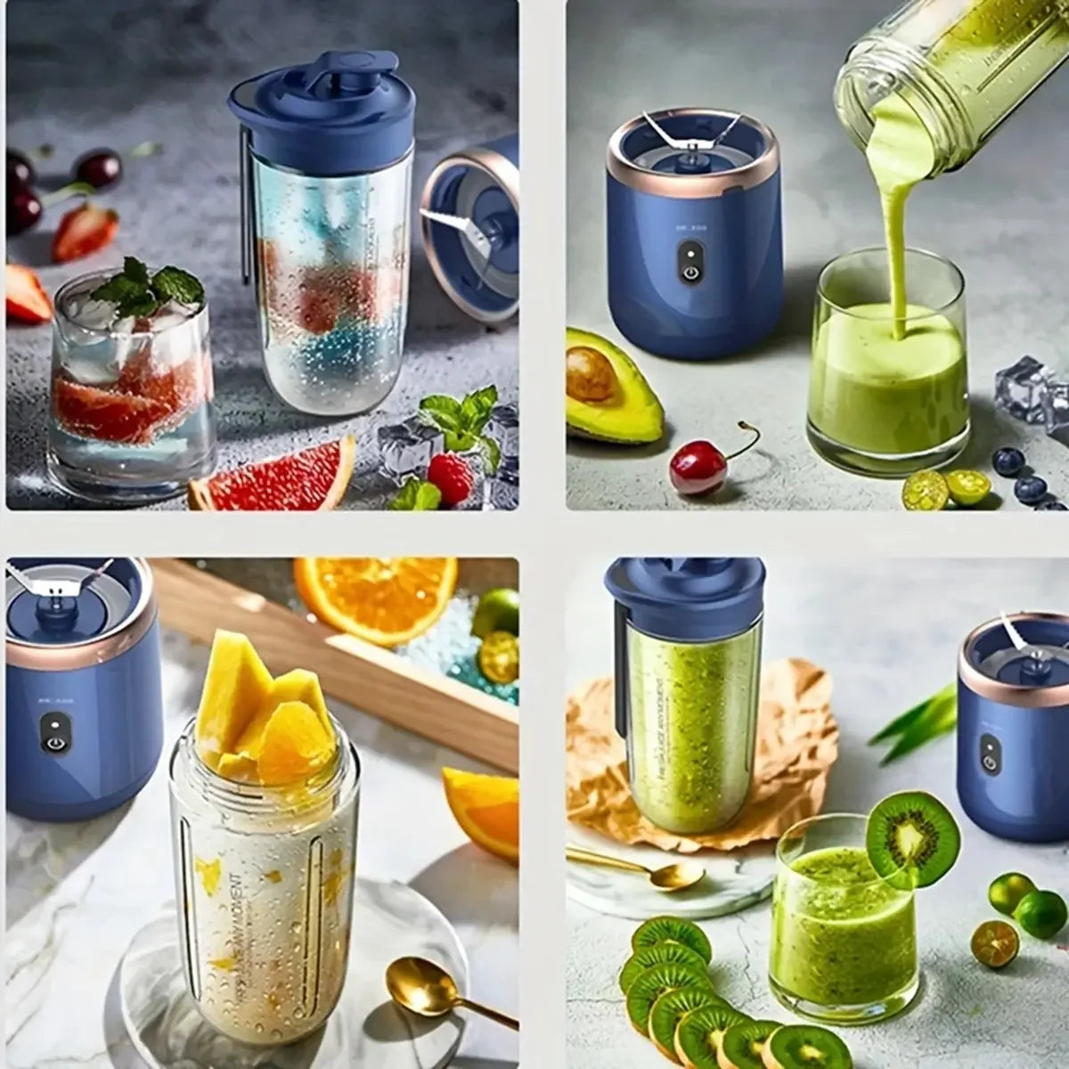 Portable Blender Bottle Electric 6 Blades Multifunction Juice Blender Fresh Juice Smoothie Blender Ice CrushCup Food Processor - Daisan Mart