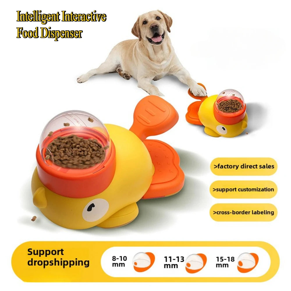 Pet Snack Feeder Dog Cat Food Dispenser Automatic Feeder Puppy Cartoon Duck Design Used to Train Dogs Accessories Cats Suppl - Daisan Mart