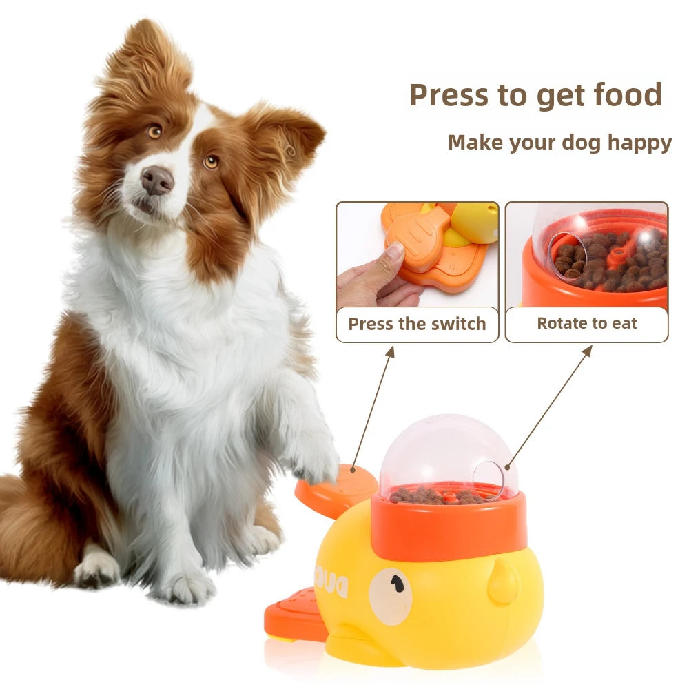 Pet Snack Feeder Dog Cat Food Dispenser Automatic Feeder Puppy Cartoon Duck Design Used to Train Dogs Accessories Cats Suppl - Daisan Mart