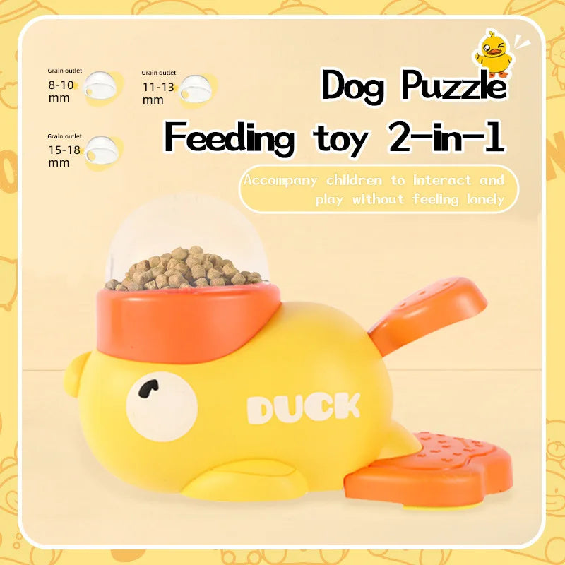 Pet Snack Feeder Dog Cat Food Dispenser Automatic Feeder Puppy Cartoon Duck Design Used to Train Dogs Accessories Cats Suppl - Daisan Mart
