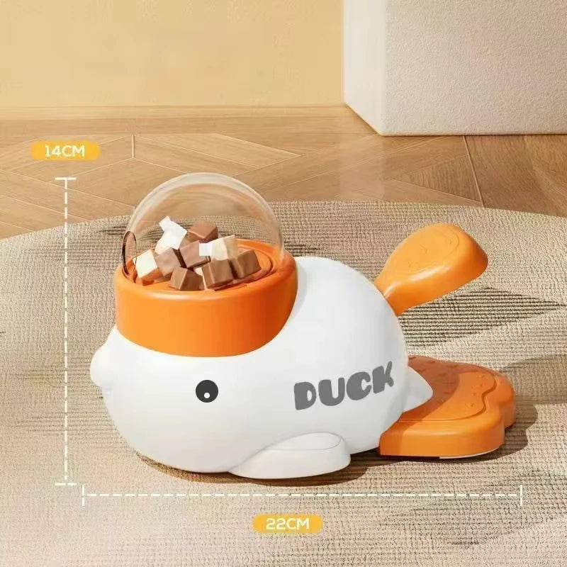 Pet Snack Feeder Dog Cat Food Dispenser Automatic Feeder Puppy Cartoon Duck Design Used to Train Dogs Accessories Cats Suppl - Daisan Mart