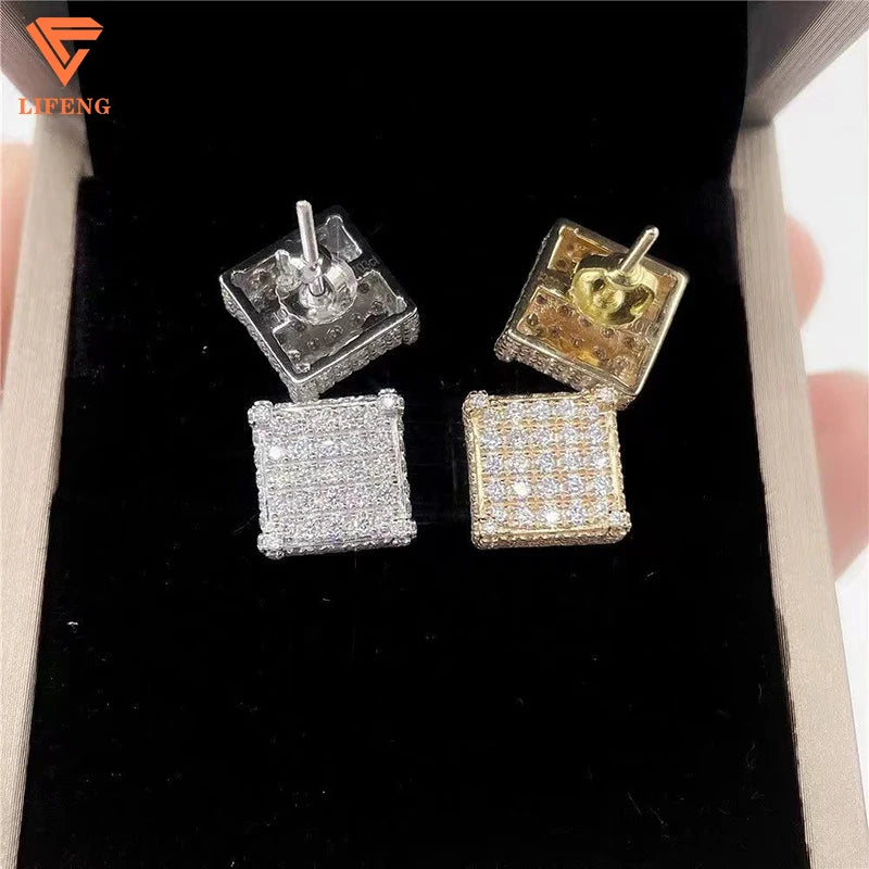Bông Tai Nữ Sang Trọng VVS Moissanite Vàng 10K - Daisan Mart