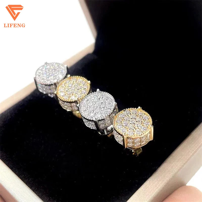 Bông Tai Nữ Sang Trọng VVS Moissanite Vàng 10K - Daisan Mart