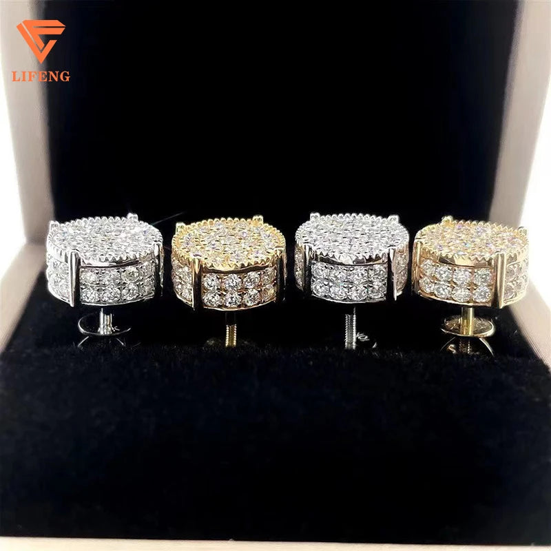 Bông Tai Nữ Sang Trọng VVS Moissanite Vàng 10K - Daisan Mart