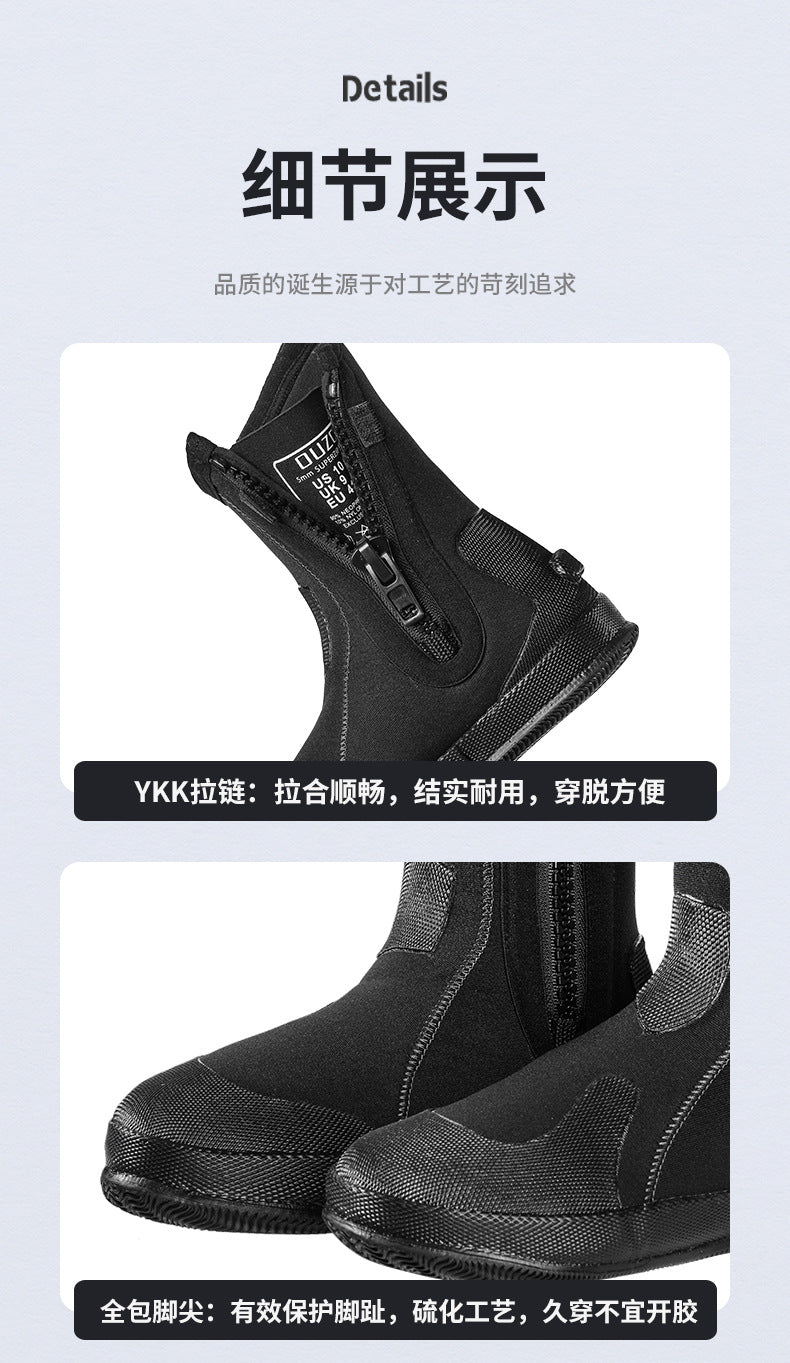 3MM/5MM Short Diving Boots Neoprene Scuba Diving Snorkeling Water Shoes Beach Surfing Anti Slip Snorkeling High top Diving Boots - Daisan Mart
