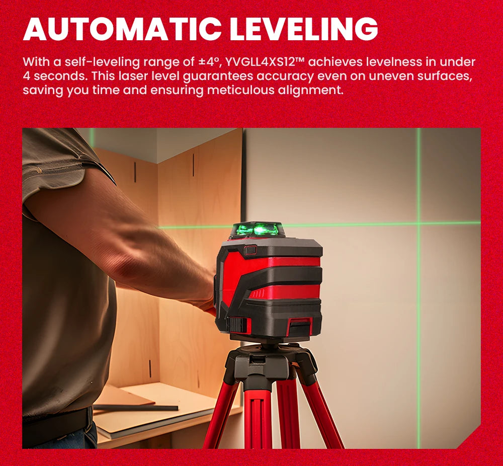 360° Máy Cân Mực Laser Xanh YEVOLT 12/16 Tia - Daisan Mart
