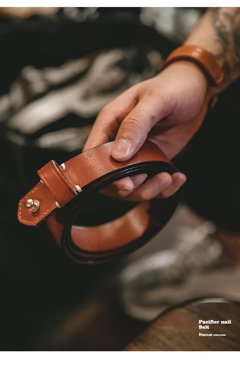 Thắt Lưng Da Bò Cao Cấp Maden Vintage Cho Nam Nữ - Daisan Mart