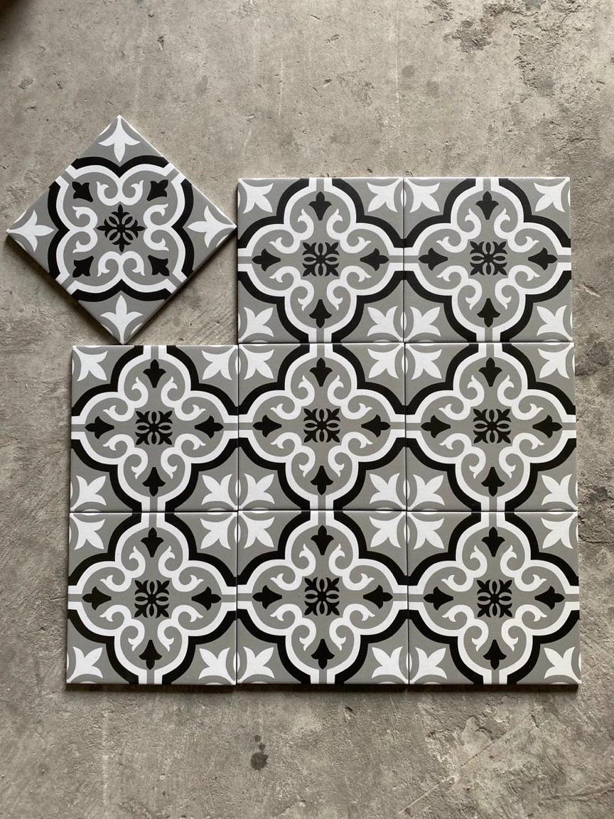 Gạch bông Trung Quốc, men mờ xương porcelain, KT 200x200, 20136(ST2215) (1 hộp/25 viên/1m2) - Daisan Mart