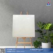 Gạch lát Việt Nam, Xương đá trắng bóng, mã 6311, KT 600x600mm (4 viên/thùng/1,44m2) - Daisan Mart