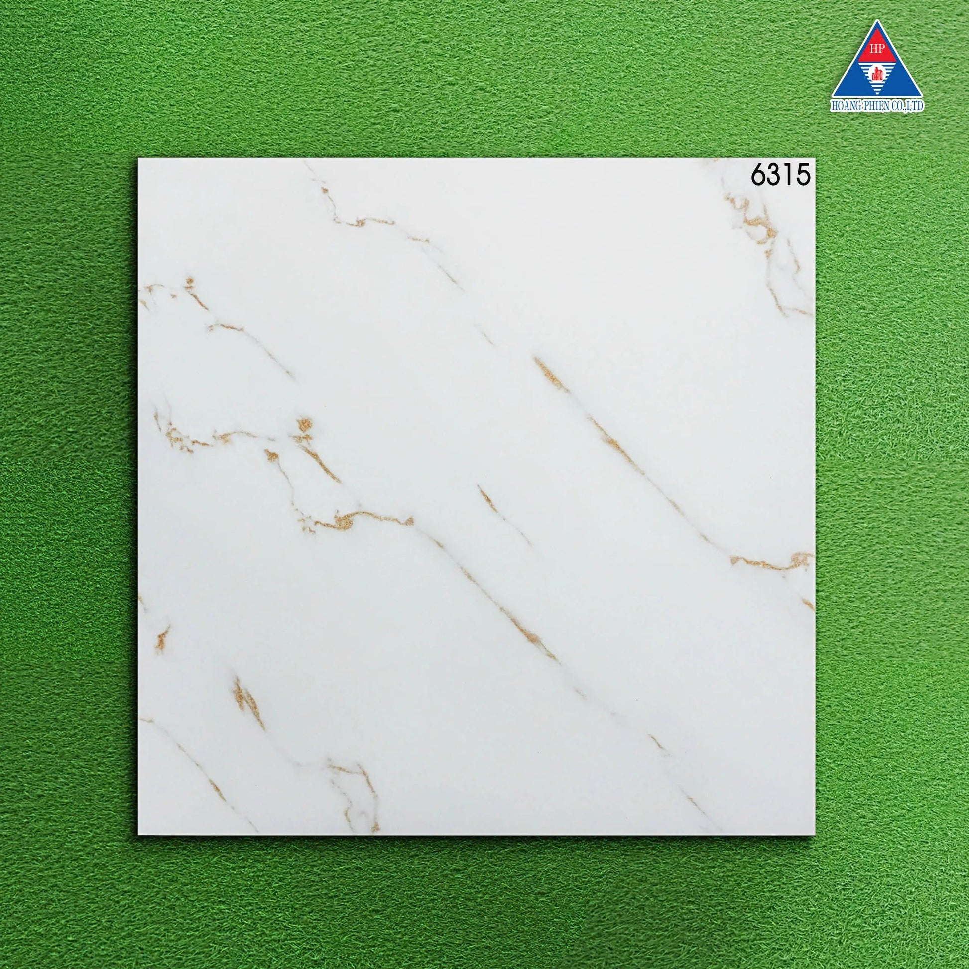 Gạch lát Việt Nam, Xương đá trắng bóng, mã 6315, KT 600x600mm (4 viên/thùng/1,44m2) - Daisan Mart