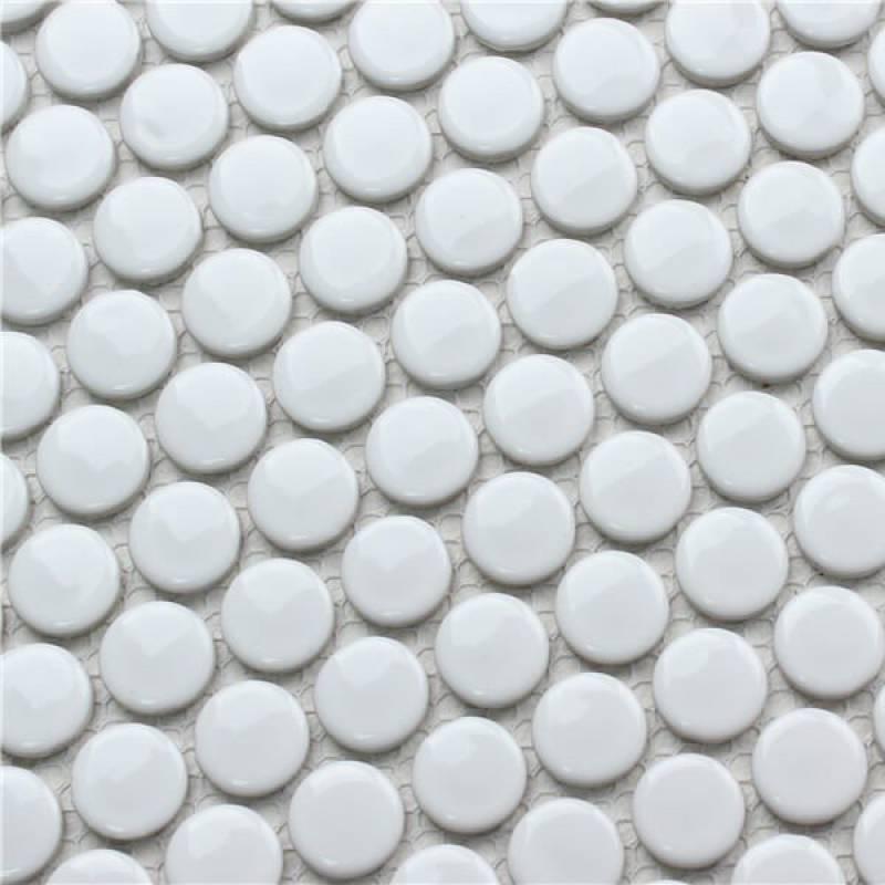 Gạch mosaic trang trí bi tròn trắng 28EB-01 - Daisan Mart