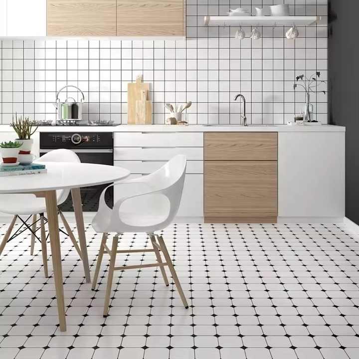 Gạch Ốp Tường Trắng Mờ 18 Ô Vuông Bắc Âu 300x600 Gạch Ốp Tường Nhà Bếp Phòng Tắm Nội Thất Cho Quán Trà Sữa - Daisan Mart