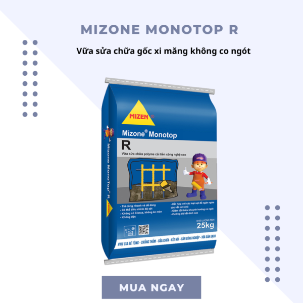 Mizone Monotop R – Vữa sửa chữa bê tông - Daisan Mart
