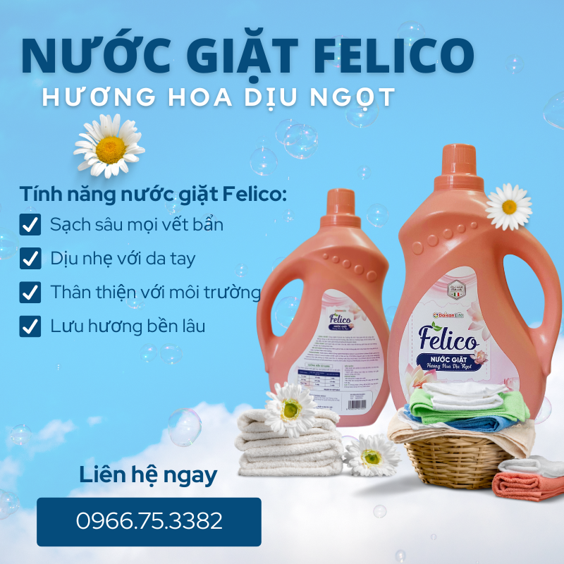Nước giặt Felico hương hoa dịu ngọt - Daisan Mart