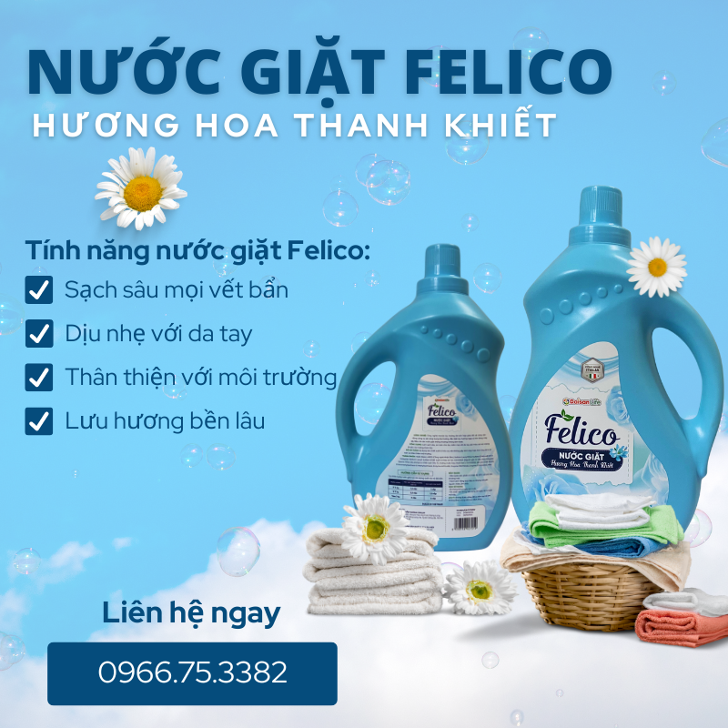 Nước giặt Felico hương hoa thanh khiết - Daisan Mart