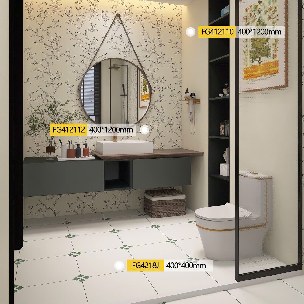 Gạch Bông KT 400x400 mã FG4218J - Daisan Mart