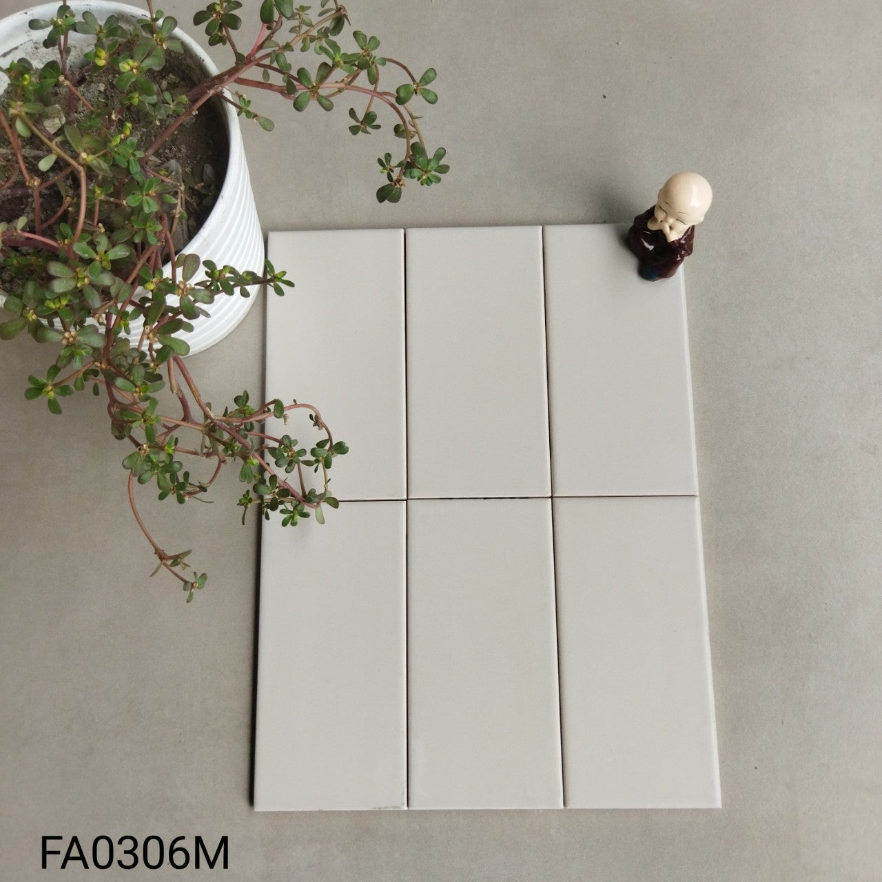 Gạch thẻ 75x150mm xám nhạt mờ FA0306M - Daisan Mart