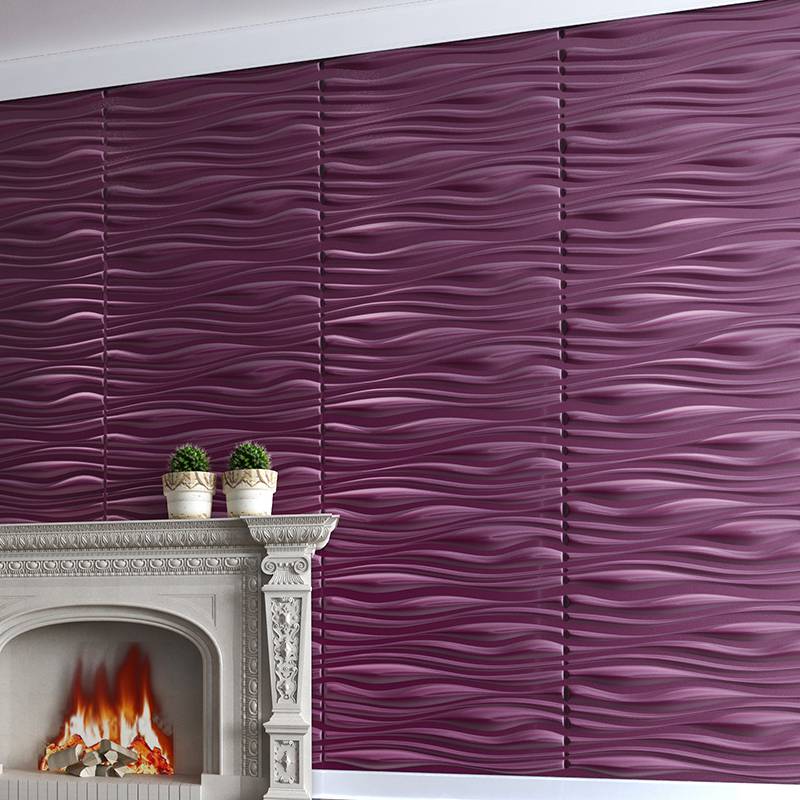 Gạch 3d ốp tường trang trí chống thấm màu tím - Daisan Mart