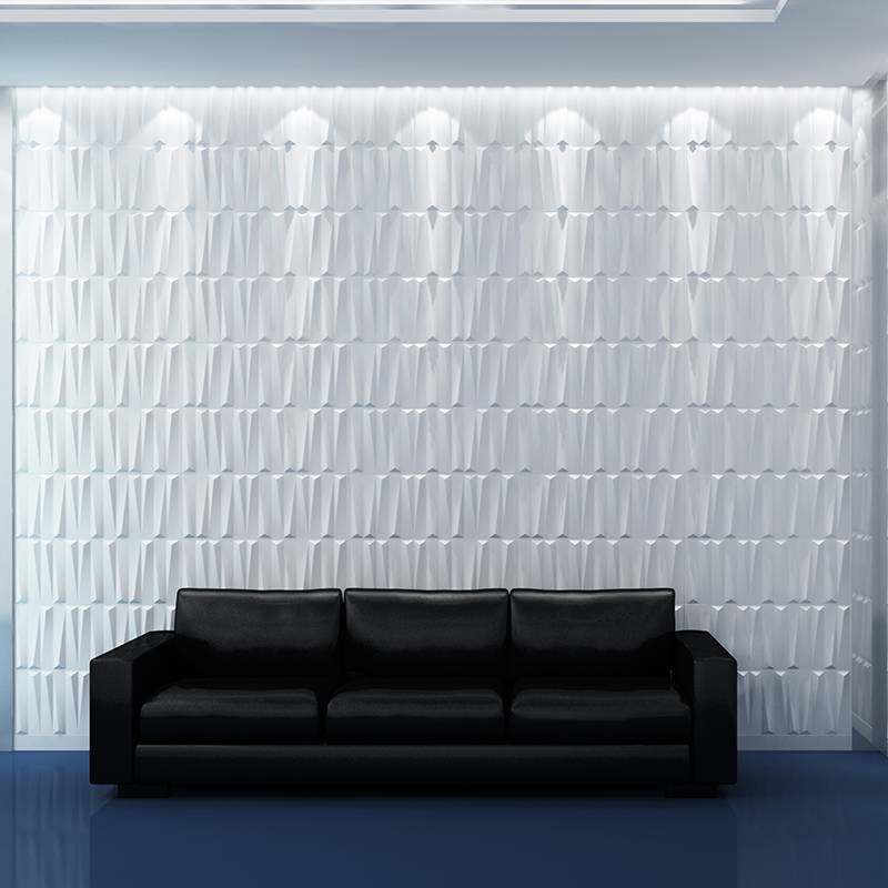 Gạch 3d ốp tường trang trí chống thấm màu trắng - Daisan Mart