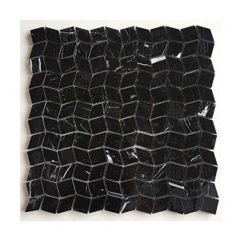Gạch mosaic đá hình thoi 283x283mm 15NSS126 màu đen - Daisan Mart