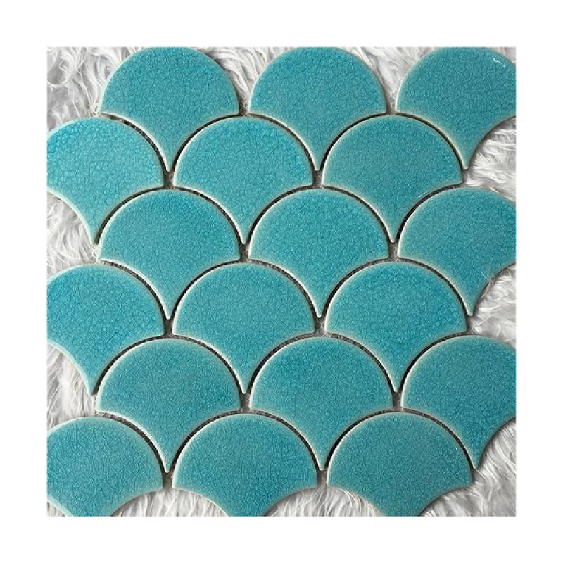 Gạch mosaic gốm hình vảy cá 300x300mm YD-Y0701 màu xanh lá cây - Daisan Mart