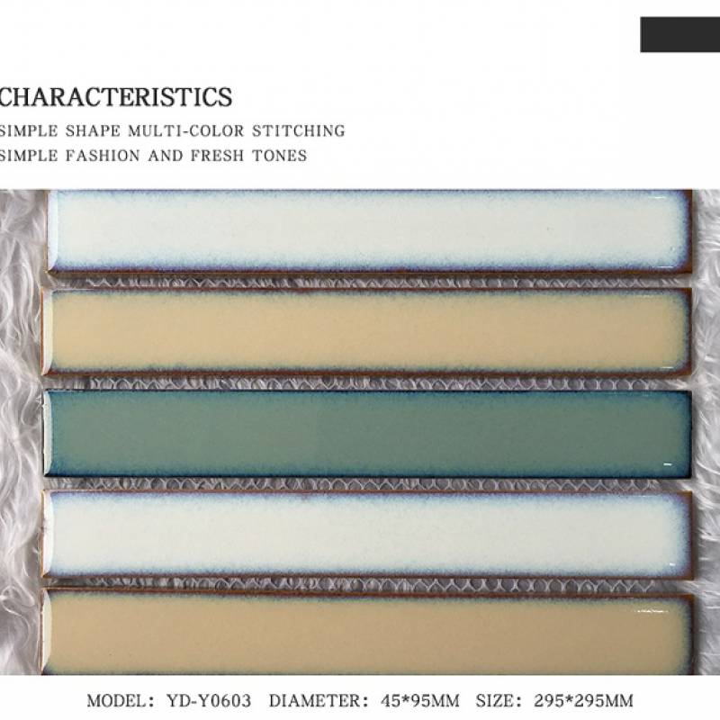 Gạch mosaic gốm trang trí 295x295mm YD-Y0603 trộn màu - Daisan Mart