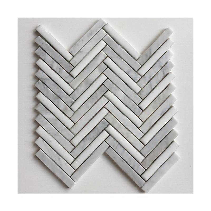 Gạch mosaic xương cá 285x280mm 16NS319 màu trắng - Daisan Mart