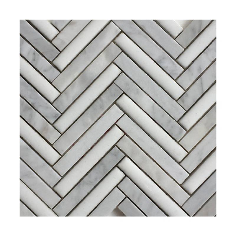 Gạch mosaic xương cá 285x280mm 16NS319 màu trắng - Daisan Mart