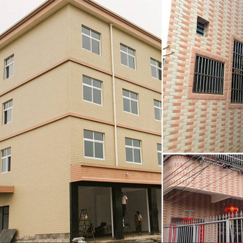 Gạch thẻ ốp tường màu hồng đậm bề mặt sần 45x95mm 9007 - Daisan Mart