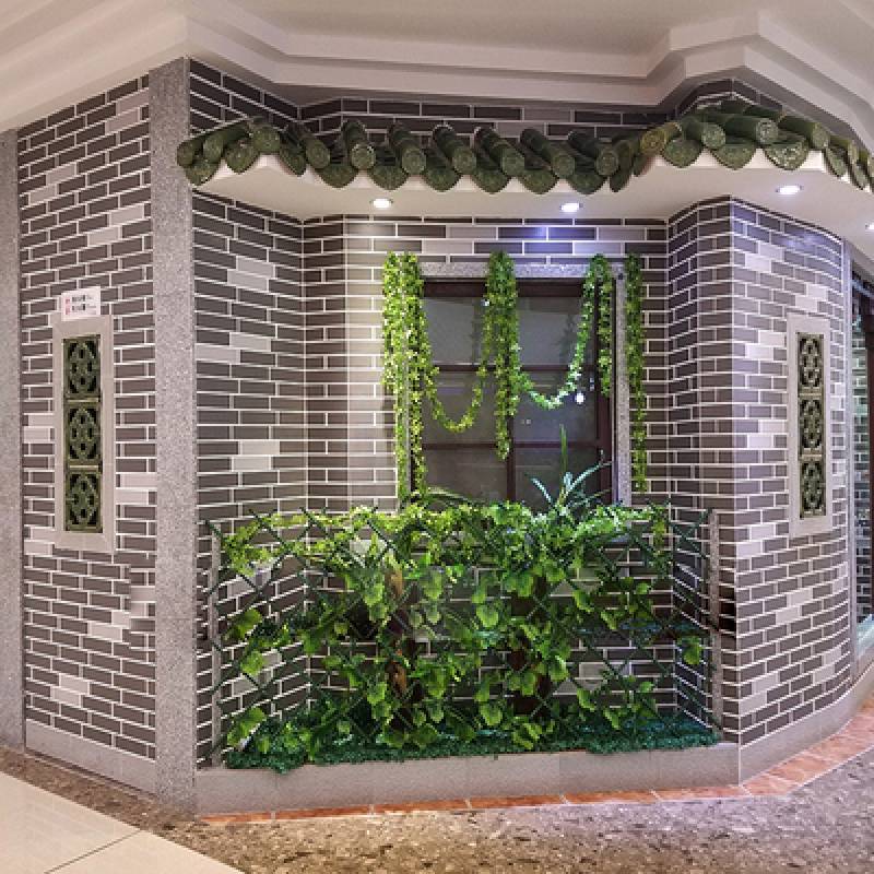 Gạch thẻ ốp tường màu xám bề mặt sần 45x95mm 9012 - Daisan Mart